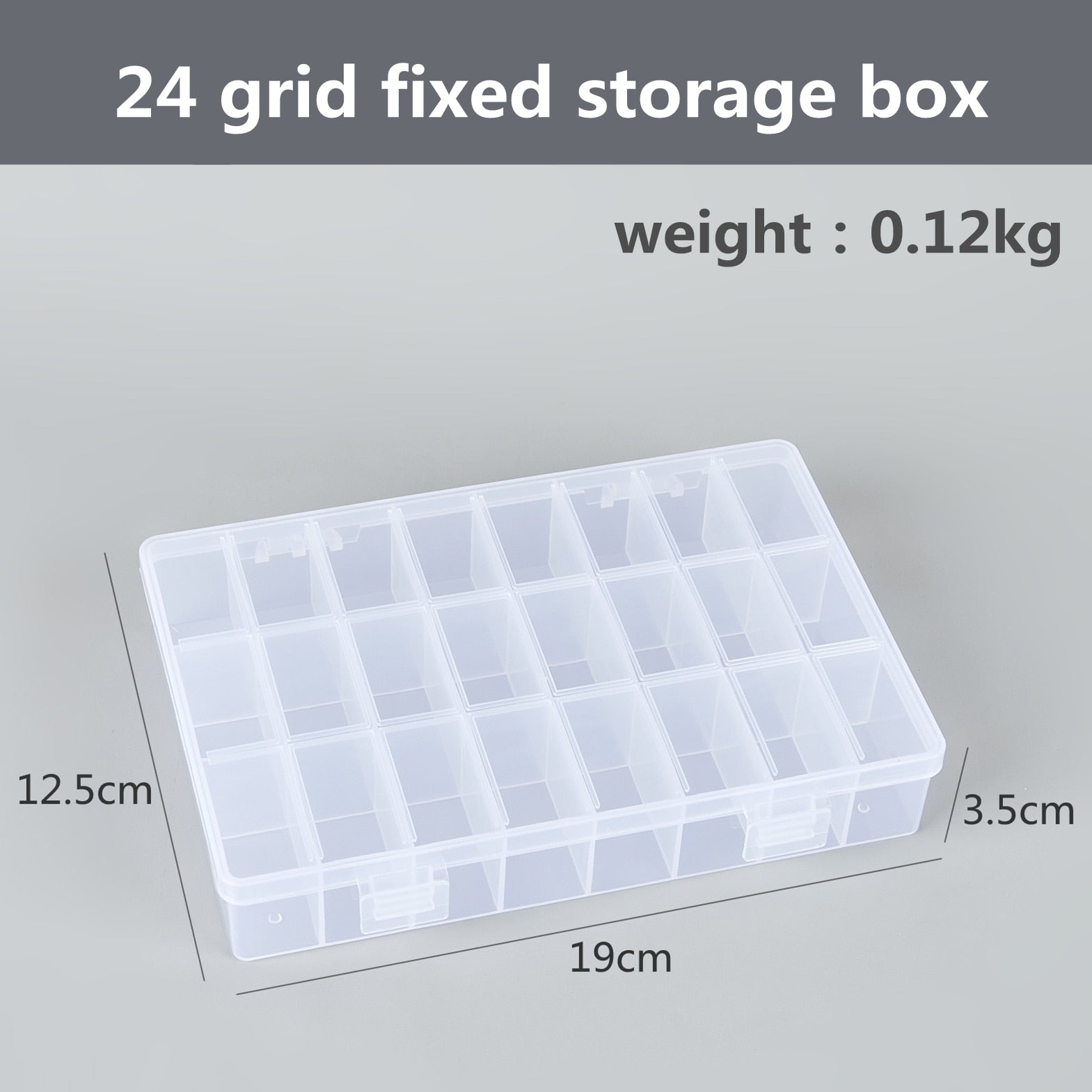Practical 24 Grids Compartment Plastic Storage Organizer Container